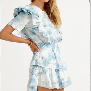 NWT 💕 Love Shack Fancy Natasha dress light blue tie dye